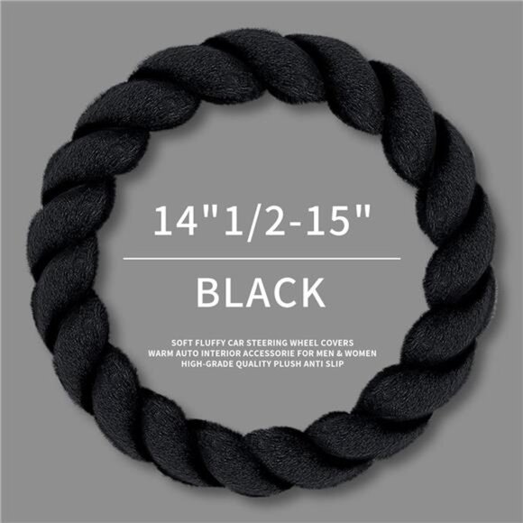 Luxury Fluffy Winter Car Steering Wheel Cover for Women Soft Warm Plush Cute - Picture 3 of 8